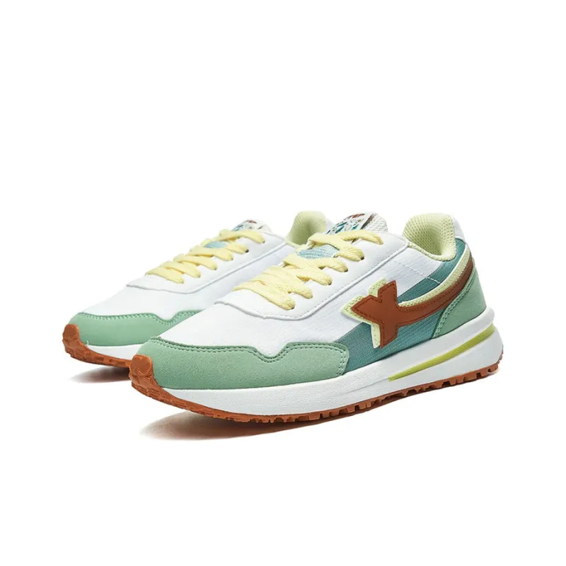 XTEP Cushioning Anti Slip And Wear Resistant Low Top Chunky Sneakers Women's White Green-2