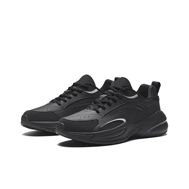 Anta ACE Anti Slip And Wear Resistant Breathable Low Top Chunky Sneakers Men's Black Gray-2