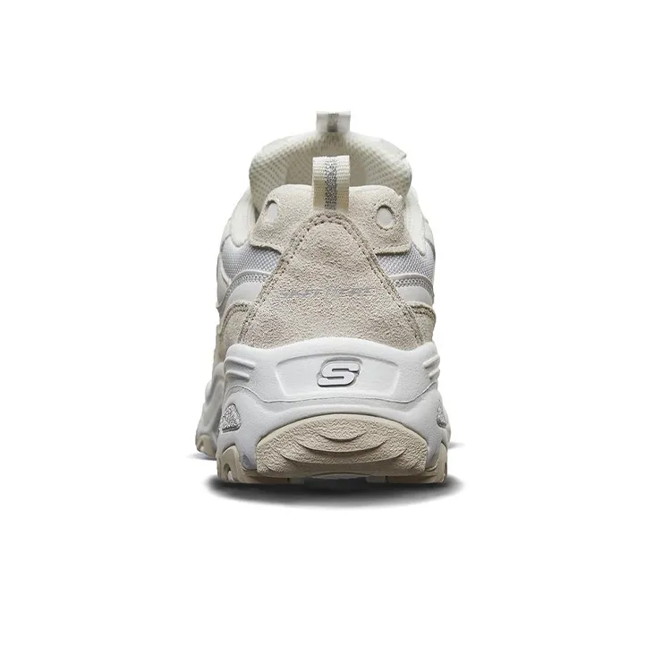 Skechers D'Lites 1.0 Chunky Sneakers Women's Low Top White/Light Brown-3