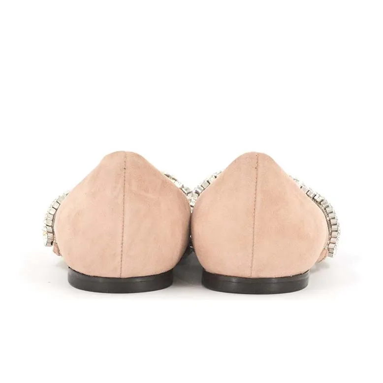 Jimmy Choo Genevi Flat Casual Single Shoes Women's Nude Pink-5