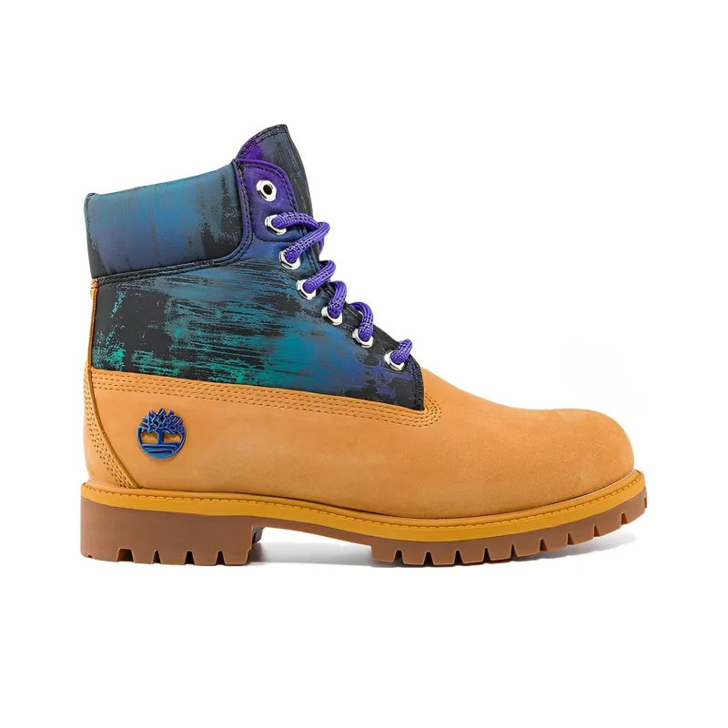 Timberland Premium 6 Inch Blue Yellow Boots-1