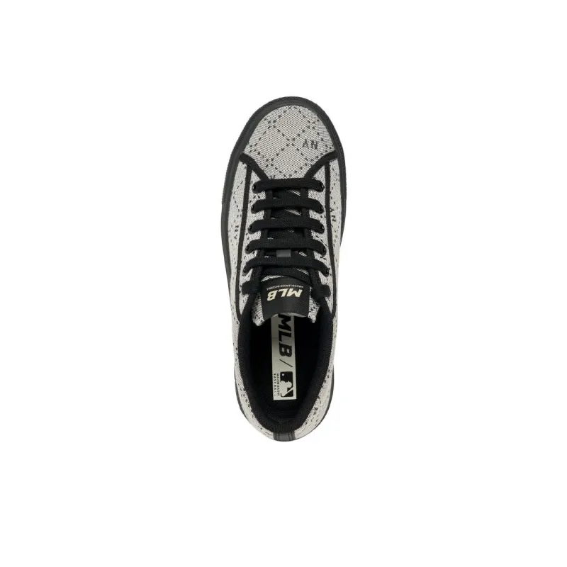 MLB Playball Wear Resistant Low Top Canvas Shoes Women's Gray Black-3
