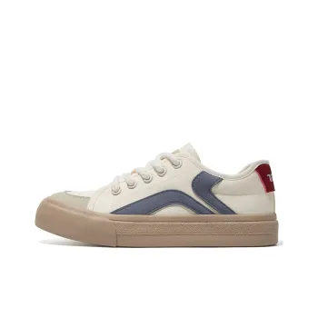 TUOPIN Canvas Shoes Women's Low Top Beige Brown/Beige Red