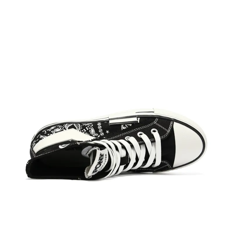 PONY Shooter Anti Slip Wear Resistant Lightweight Cushioning Breathable High Top Canvas Shoes Women's Black-3