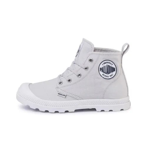Palladium Lp Mid Cvs Wear-Resistant Slip-Resistant size-Top Canvas Shoes Women's Light Gray