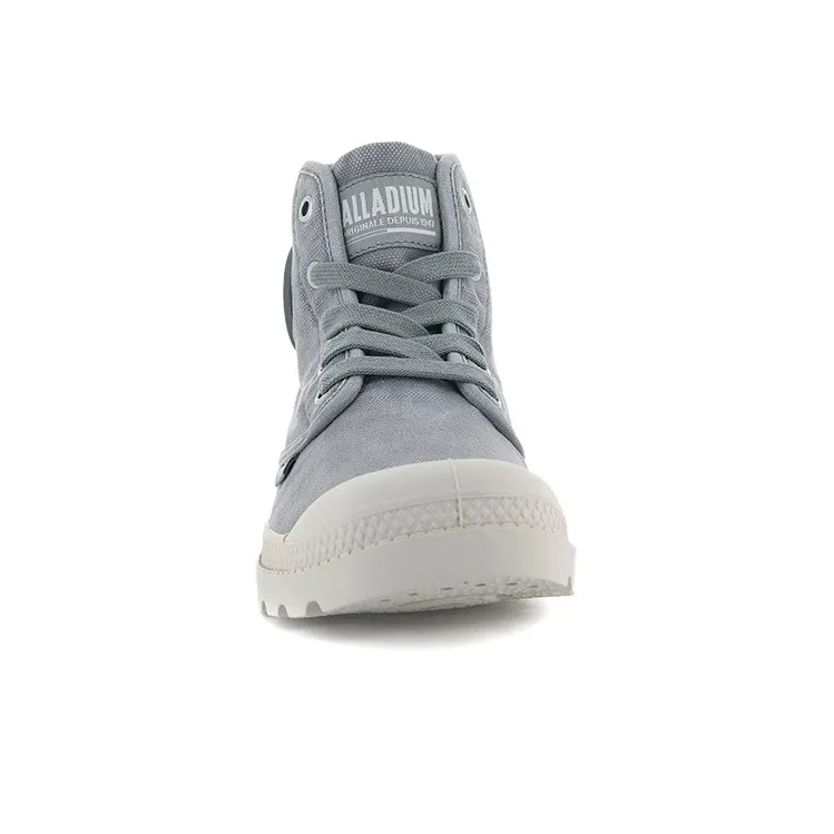 Palladium Pampa Canvas Shoes Women's High Top Gray/White-3
