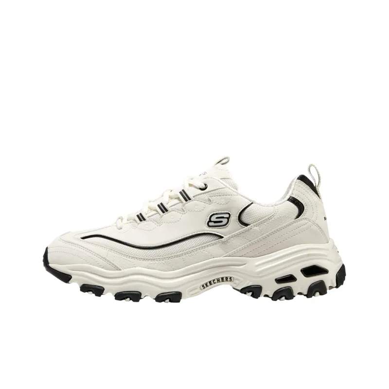 Skechers D'LITES 1.0 Cushioning Anti Slip And Wear Resistant Low Top Chunky Sneakers Men's Ecru-0