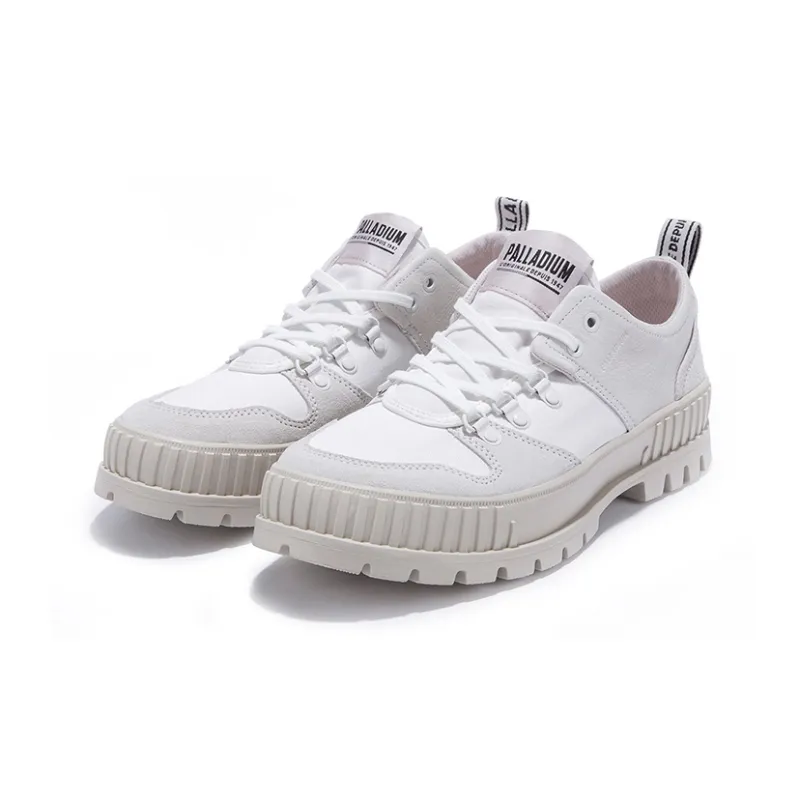 Palladium PallaShock LoHiker Anti Slip Wear Resistant Low Top Canvas Shoes Unisex Starry White-1