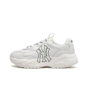 MLB Big Ball Chunky Wear Resistant Lightweight Height Increasing Low Top Chunky Sneakers Unisex Ivory