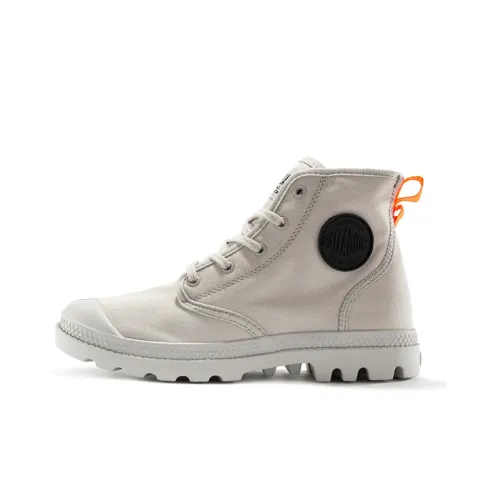 Palladium Pampa Hi Twill Wear-Resistant Slip-Resistant Cushioning High-Top Canvas Shoes Women's Moon Gray