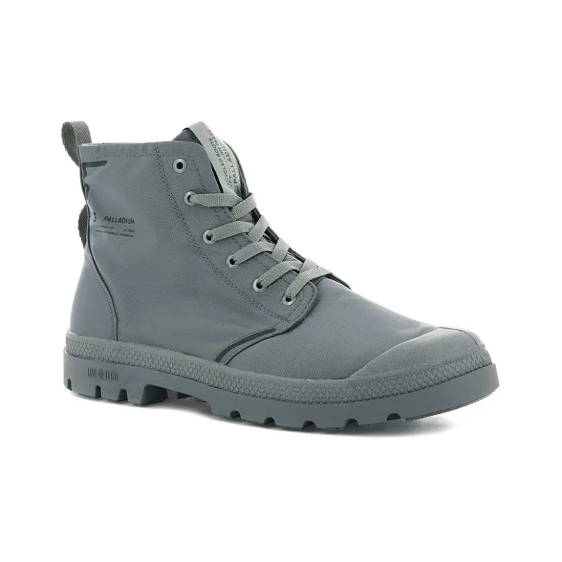 Palladium Pampa Lite+ Recycle Wp+ Anti-Slip And Wear-Resistant Water-Resistant High-Top Canvas Shoes Unisex Gray-2