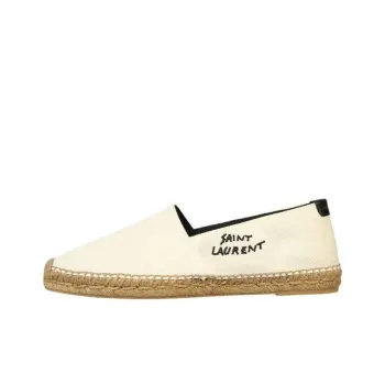 SAINT LAURENT Logo Embroidered Slip On Espadrilles Women's