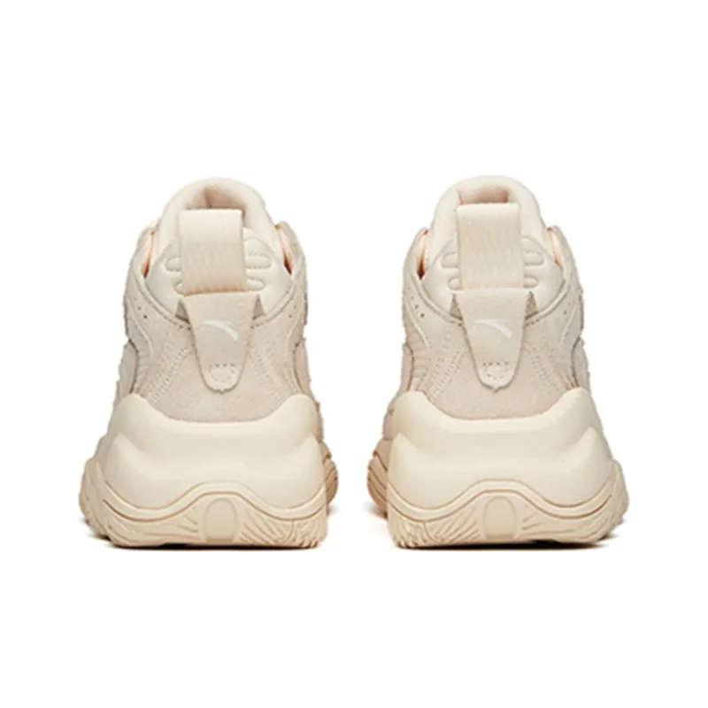 Anta Life Collection Cushioning Anti Slip And Wear Resistant Mid Top Chunky Sneakers Women's Light Coffee-3