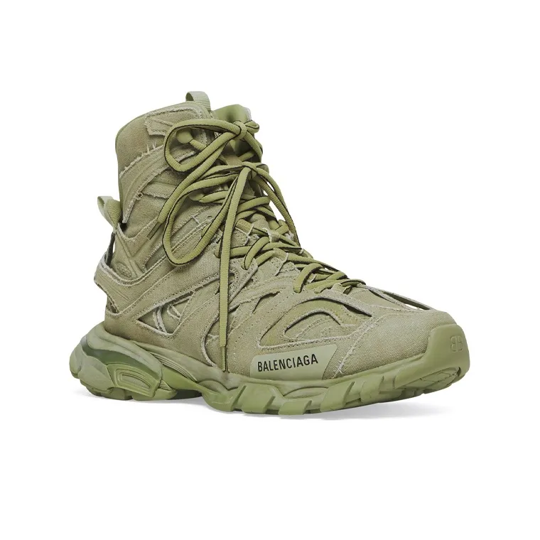 Balenciaga Track Hike Abrasion Resistant High Top Chunky Sneakers Men's Green-2