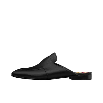 HERMES Catena Mules Closed Toe Slippers Women's Black