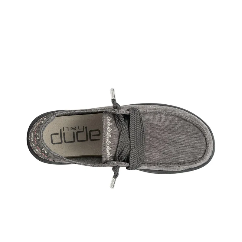 Heydude Canvas Shoes Women's Low Top Charcoal Gray-1
