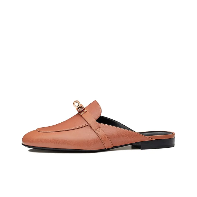 HERMES Oz Casual Single Shoes Women's Nude Pink-0