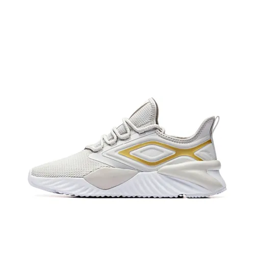 ANTA Chunky Sneakers Men Low-Top Ash Gray/Metallic Gold/ANTA White