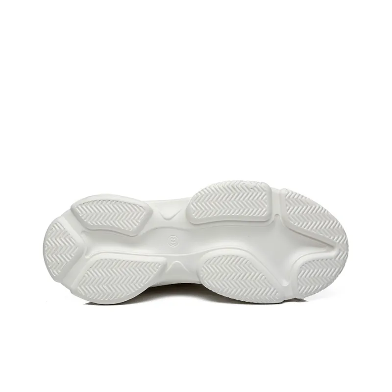 EVERAU Chunky Sneakers Women's Low Top White-4