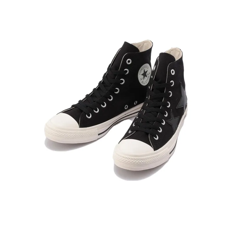 Converse Chuck Taylor All Star DOUBLESTARS HI Anti-Slip Wear-Resistant High-Top Canvas Shoes Unisex Black Japan Version-1
