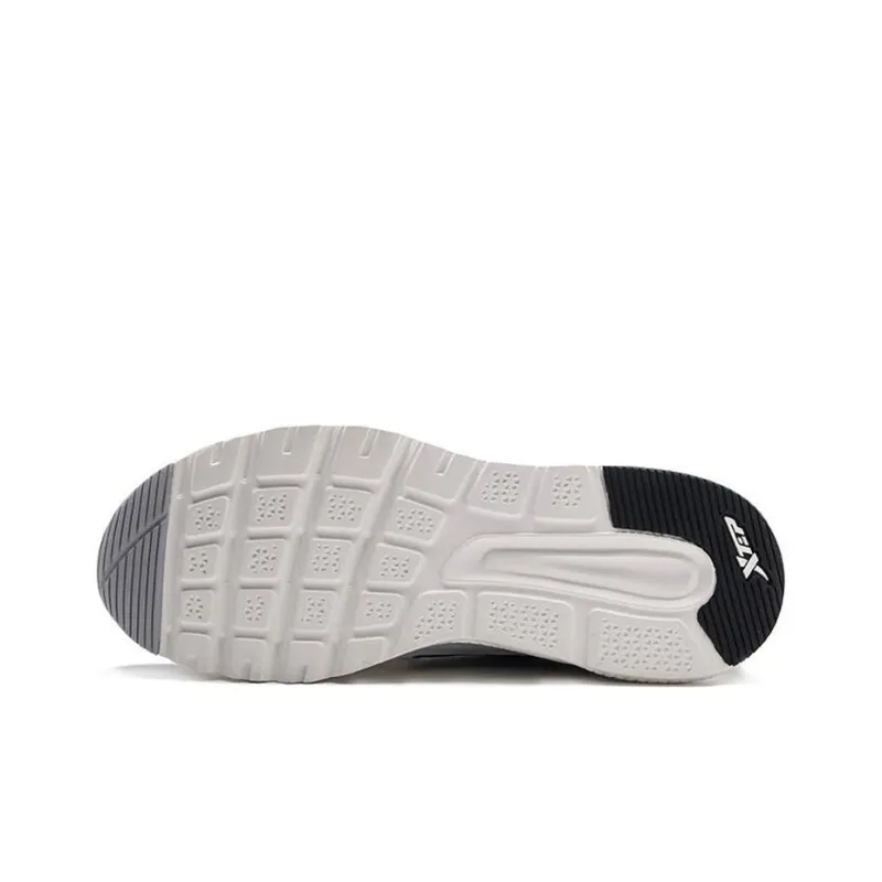XTEP Waterproof Cushioning Lightweight Abrasion Resistant Slip Resistant Low Top Chunky Sneakers Men's White Black Gray-4
