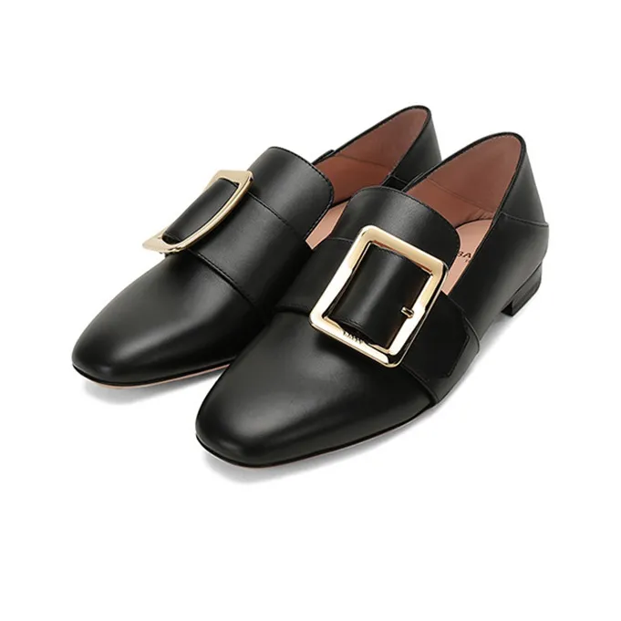 BALLY Janelle Square Buckle Loafers-2