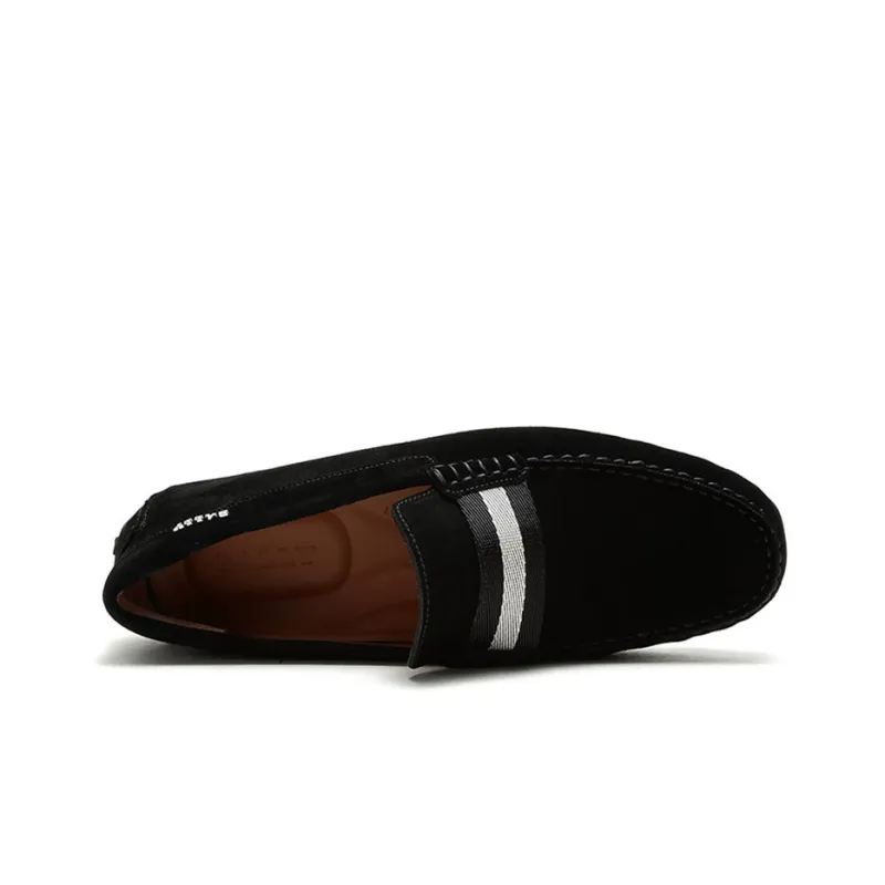 BALLY Pearce Black Suede Loafers Men Black-4