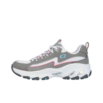 Skechers DLITES Cushioning Anti-Slip And Wear-Resistant Support Low-Top Chunky Sneakers Women's Gray Pink