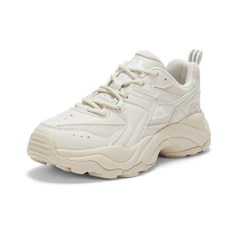 Kappa Shock Absorbers With Slip Resistant And Abrasion Resistant Properties Low Top Chunky Sneakers Women's New Khaki-1