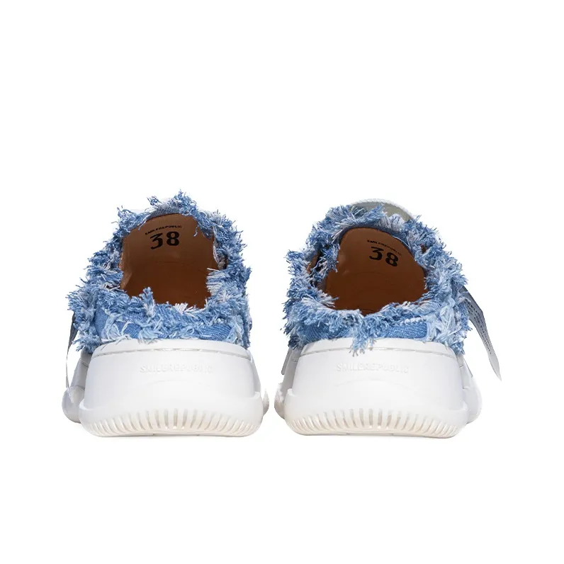 SMILEREPUBLIC Low Top Canvas Shoes Unisex Blue-4