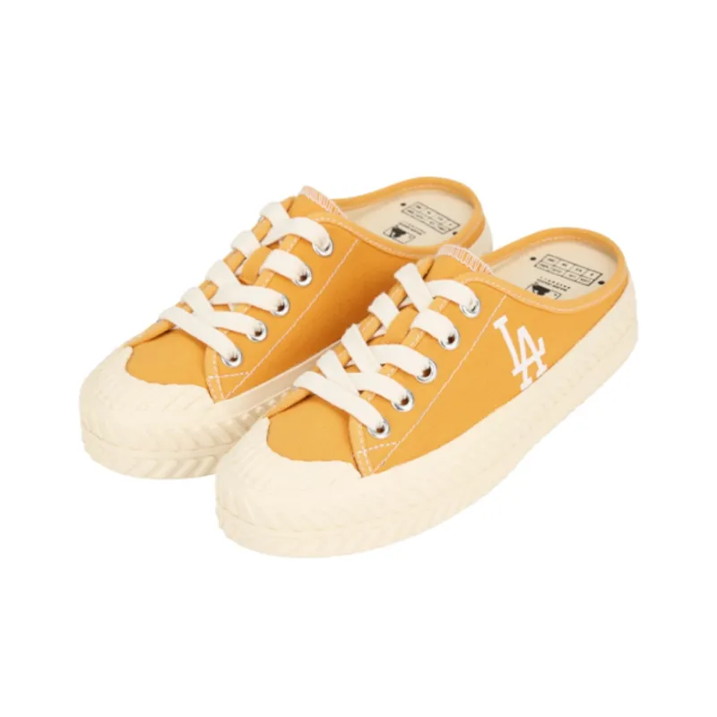 MLB Play Ball Los Angeles Dodgers Slip Resistant Low Top Canvas Shoes Unisex Orange Yellow-1