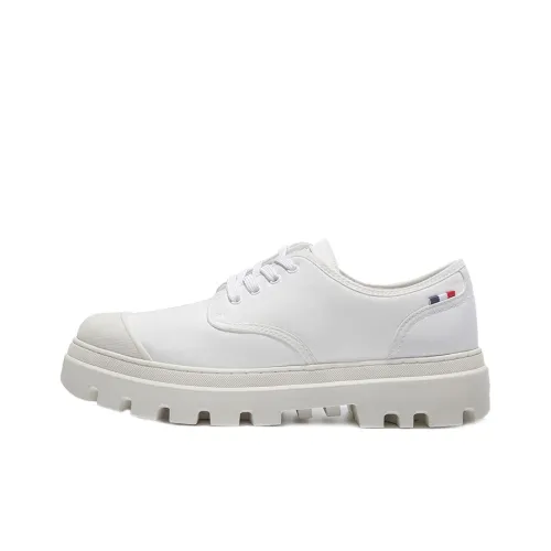Palladium Pampa Dome Wear-Resistant Low-Top Canvas Shoes Unisex White