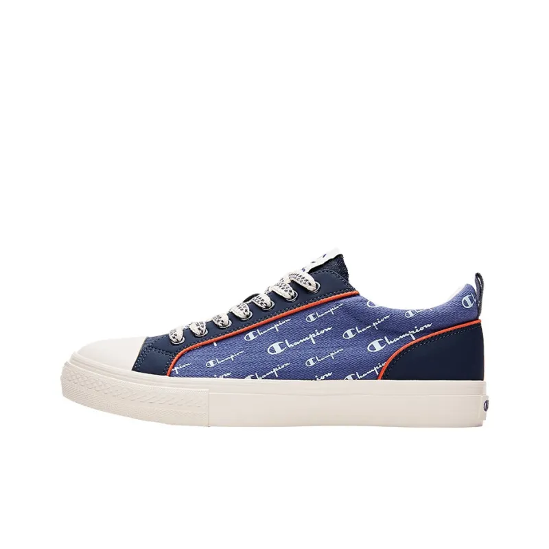 Champion Canvas Shoes Men Low-Top Iron Blue/Oxidized Orange-0