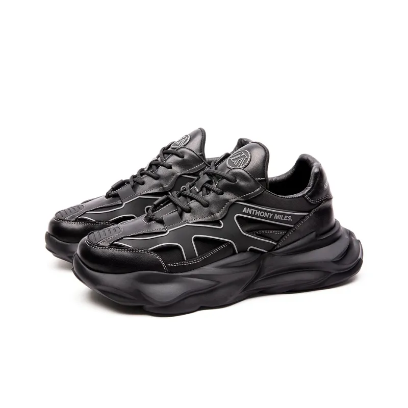Anthony Miles Chunky Sneakers Men Low Top Black-1