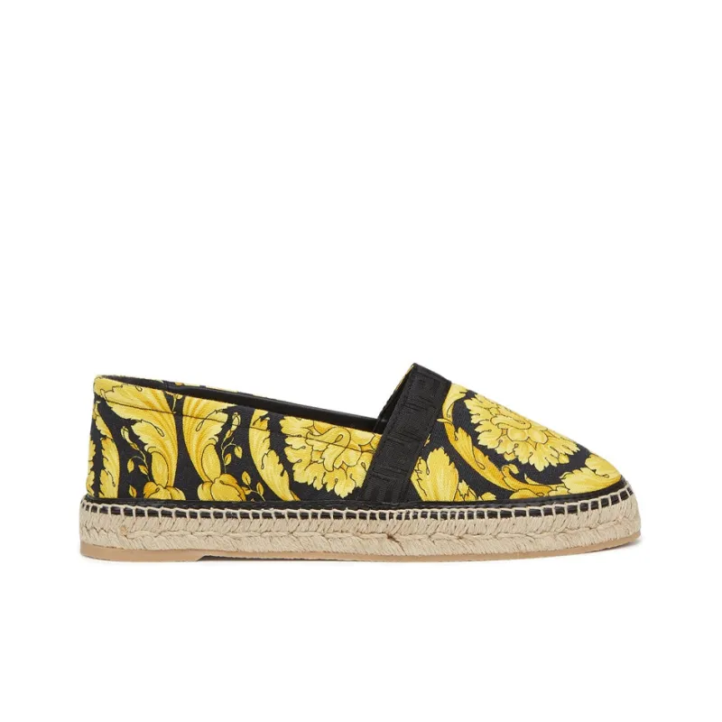 VERSACE Barocco Espadrilles Women's Black/Yellow-1