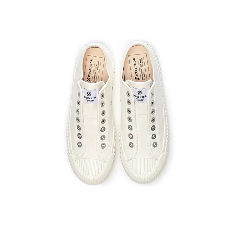 EXCELSIOR Cookie Shoes Official BOLT On Slip on Wear Resistant Low Top Canvas Shoes Unisex Steam White-3
