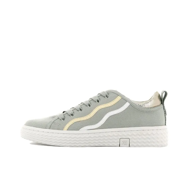 Palladium Tempo 02 CVS Anti Slip And Wear Resistant Breathable Low Top Canvas Shoes Women's Mustard Green-0