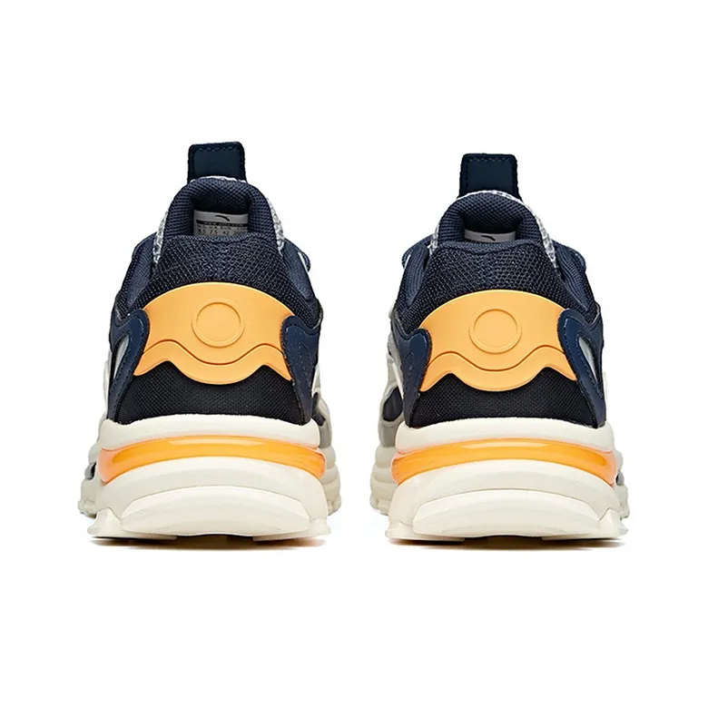 Anta Life Collection Cushioning Anti Slip Wear Resistant Breathability Low Top Chunky Sneakers Men's Blue Gray White-3