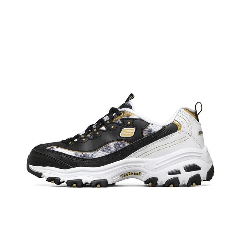 Skechers D'Lites Running Shoes Black/Gold Women's-0