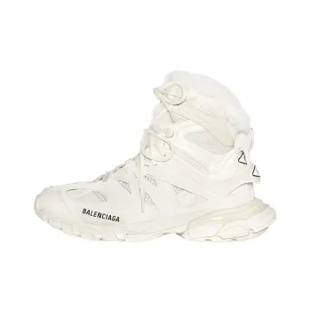 Balenciaga Track Hike Boots Faux Fur Beige Women's
