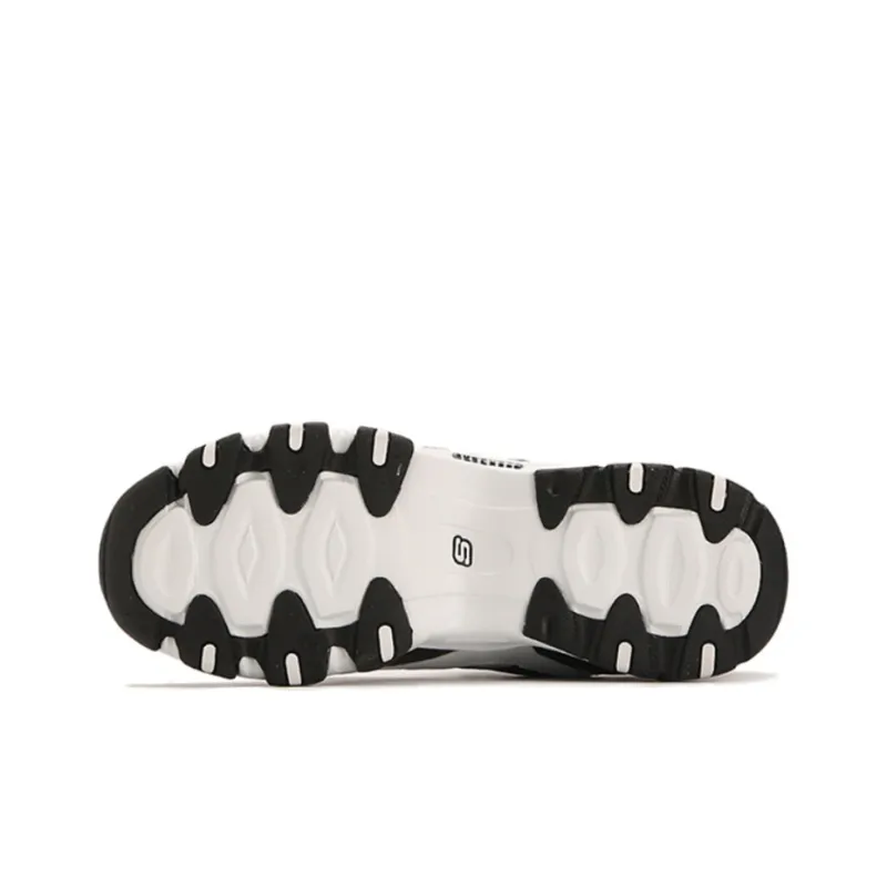 Skechers D'Lites Low Dad Shoes Gs Black/White/Grey Women's-5