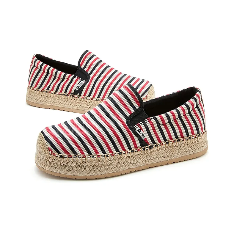 Joy&Mario Breathable Height Increase Low Top Canvas Shoes Men's Red-1