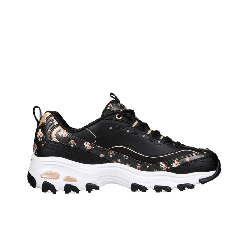 Skechers D'LITES 1.0 -Blooming Cushioning Anti-Slip And Wear-Resistant Low-Top Chunky Sneakers Women's Black-1
