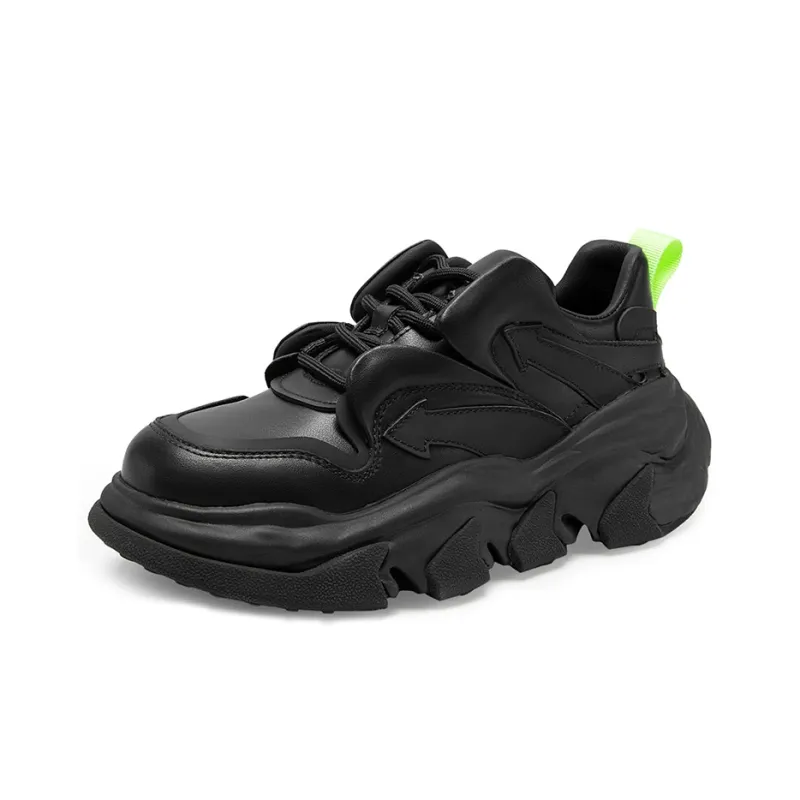 MIO Chunky Sneakers Women's Low Top Black-2