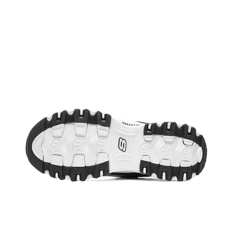 Skechers D'Lites 1.0 Chunky Sneakers Women's Low Top Black/White/Silver-4