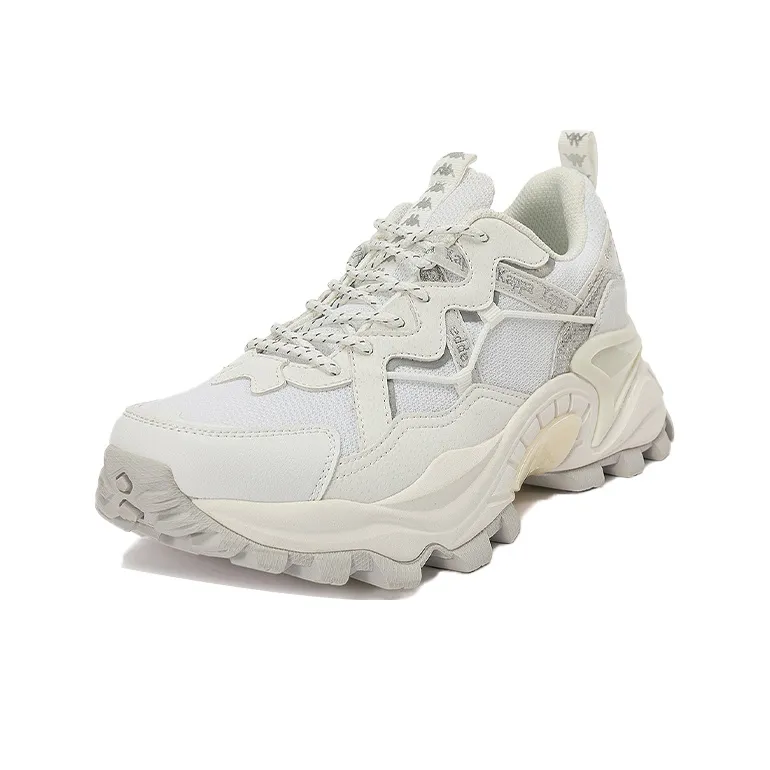 Kappa Cushioning Abrasion Resistant Height Increasing Support Low Top Chunky Sneakers Unisex White-1