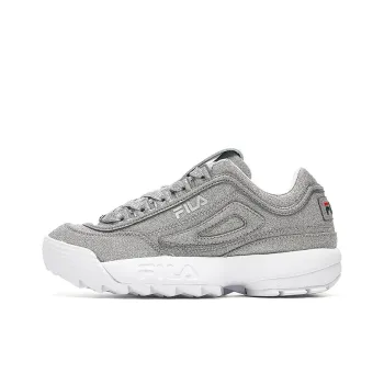 FILA Disruptor 2 Cushioning Anti-Slip Wear-Resistant Breathability Low-Top Chunky Sneakers Women's Silver Gray