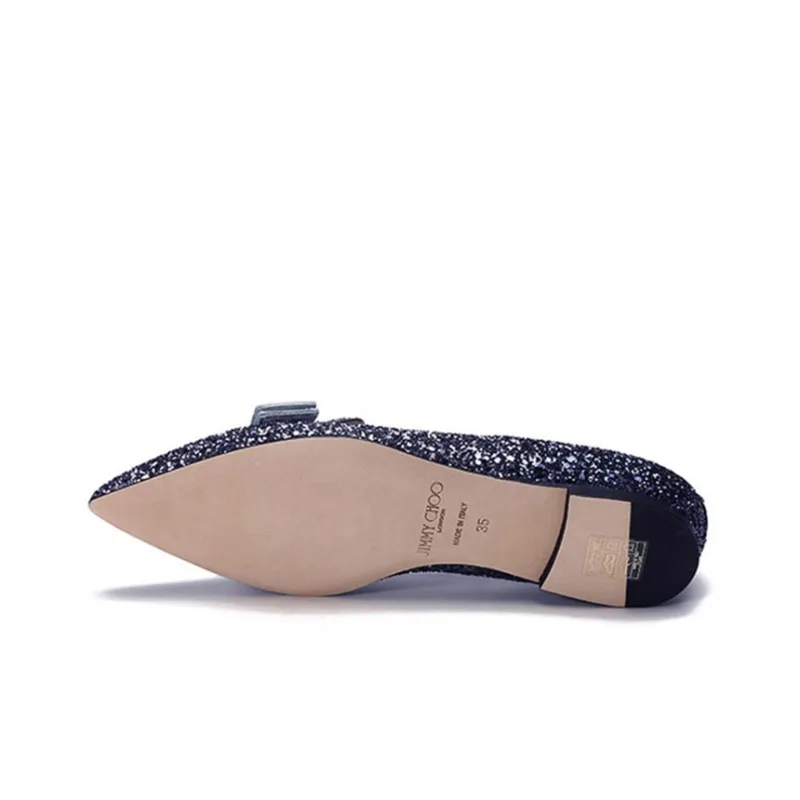 Jimmy Choo Gala SS22 Flat Shoes Women's Marine Blue-5