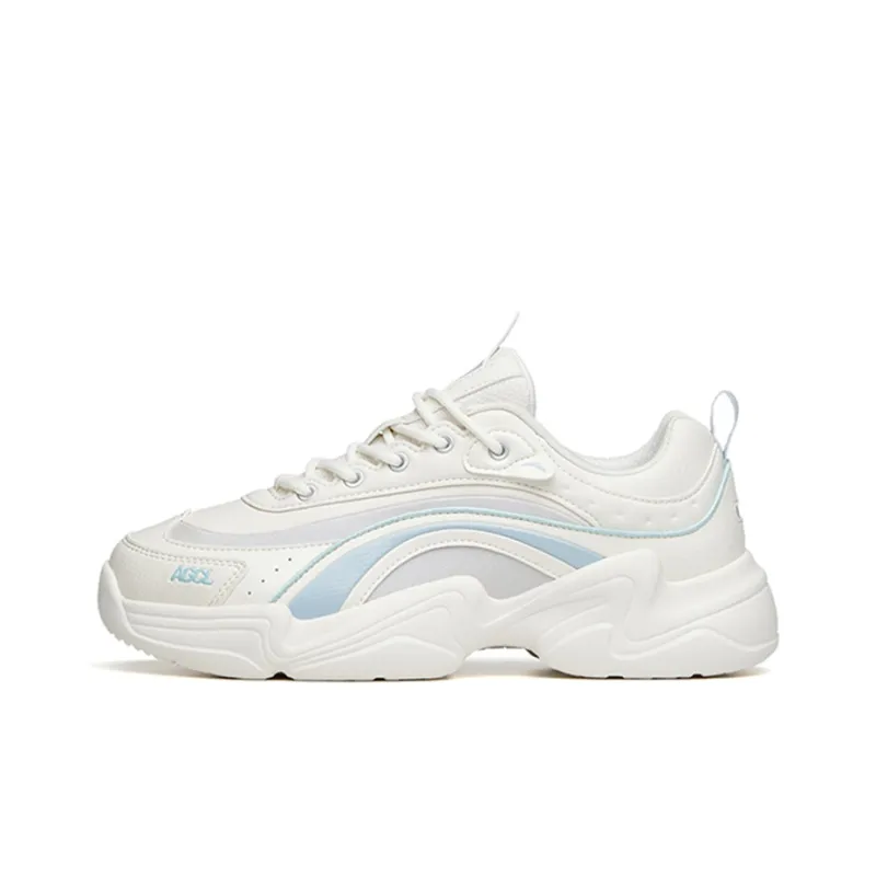 ANTA Chunky Sneakers Women's Low-Top White/Gray/Blue-0