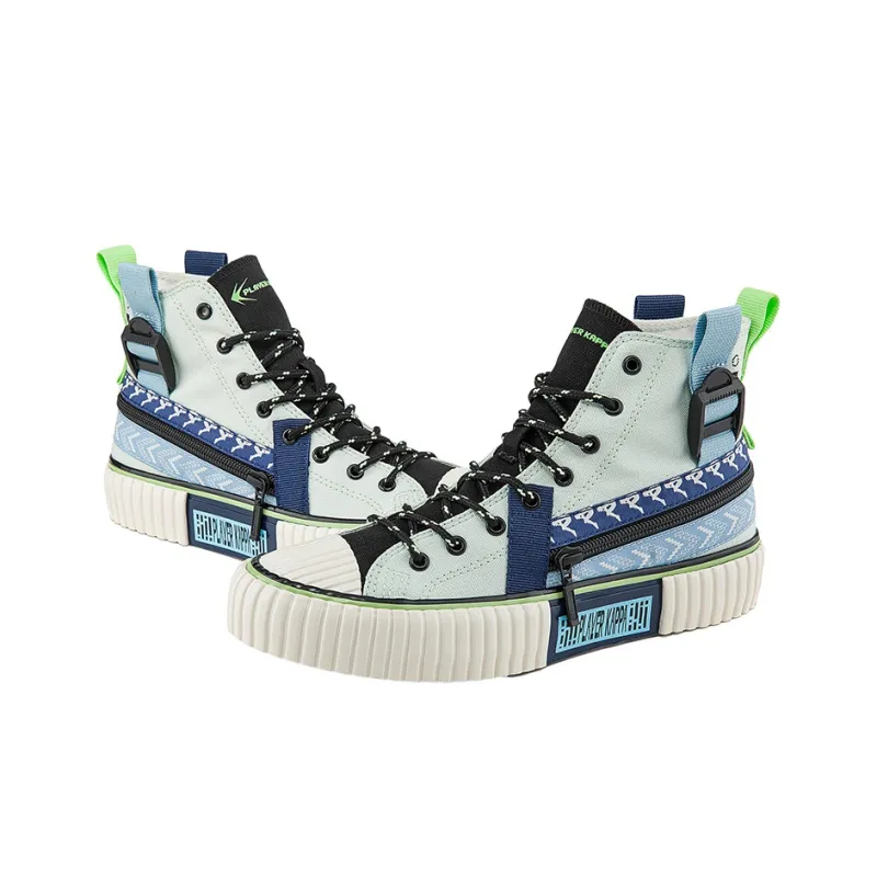 Kappa Gamer DJ Coverage Wear Resistant High Top Canvas Shoes Unisex Sail Blue-3